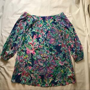 Lilly Pulitzer Exotic Garden Sanilla Silk Dress S